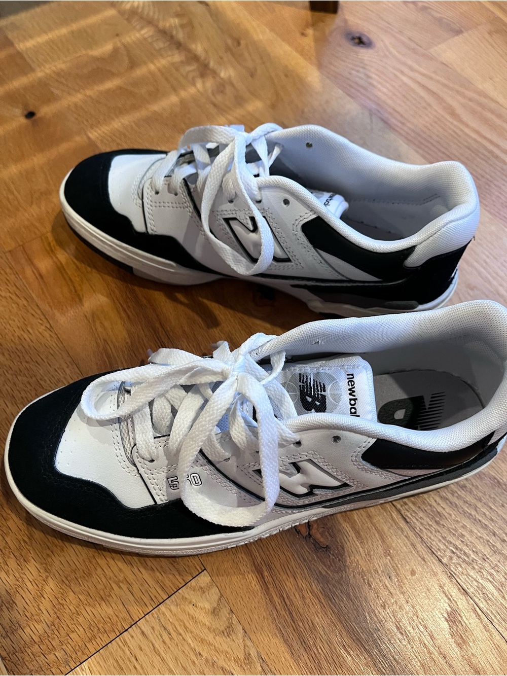 New Balance Kids' Black and White Low-Top Sneakers